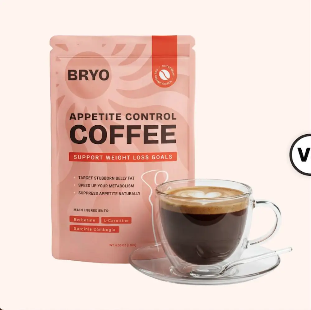 BRYO Coffee product pouch and coffee cup